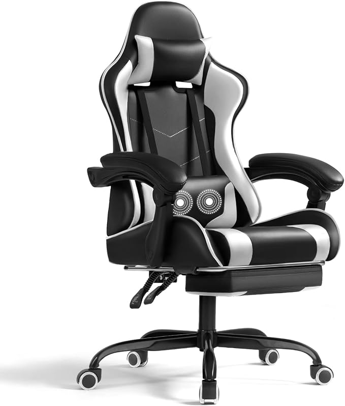 Shahoo Gaming Chair with Footrest and Massage